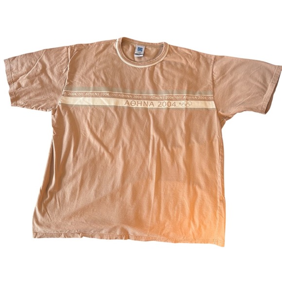 Olympics Athens 2004 Vintage Tshirt. Tan & white. Men's size XXL.  EUC - Picture 3 of 8